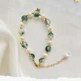 Green Ghost Freshwater Pearl Bracelet Crystal Couple Girlfriend Birthday Gift