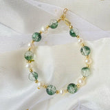 Green Ghost Freshwater Pearl Bracelet Crystal Couple Girlfriend Birthday Gift