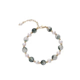 Green Ghost Freshwater Pearl Bracelet Crystal Couple Girlfriend Birthday Gift