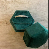 Green Hexagon Velvet Ring Box Single/Double Slot Ring Holder
