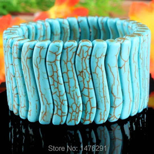 Green Howlite Turquoise Stone Beads Bracelet Bangle