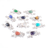 Green Jade Amethyst Gemstone Frog Pendant for Necklaces