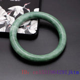 Green Jade Bangle Bracelet Chinese Amulet Jewelry Charm Natural Gemstone