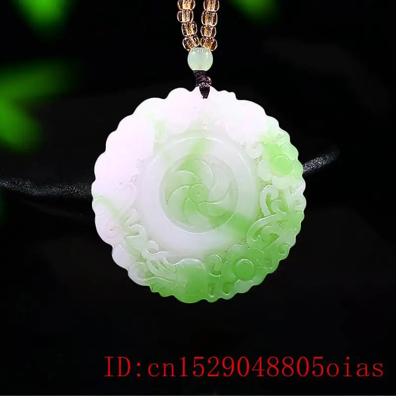 Green Jade Bat Pendant Chinese Jadeite Women Amulet Necklace