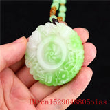 Green Jade Bat Pendant Chinese Jadeite Women Amulet Necklace