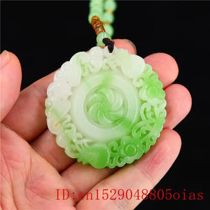Green Jade Bat Pendant Chinese Jadeite Women Amulet Necklace