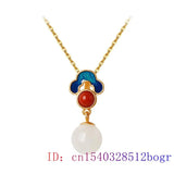 Green Jade Bead Pendant Women Jewelry Natural Chinese Chalcedony Necklace