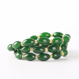 Green Jade Beaded Choker Layered Short Necklace