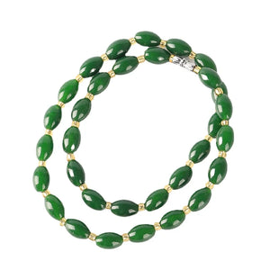 Green Jade Beaded Choker Layered Short Necklace