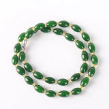 Green Jade Beaded Choker Layered Short Necklace