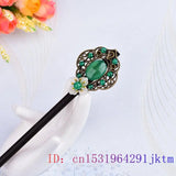Green Jade Beaded Hairpin Vintage Jewelry Talismans Hair Sticks