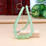 Green Jade Beaded Necklace Amulet Chinese Gemstone Jewelry