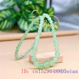 Green Jade Beaded Necklace Amulet Chinese Gemstone Jewelry