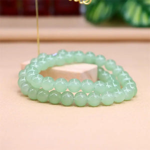 Green Jade Beaded Necklace Natural Charm Chalcedony Jewelry Men Women Gift