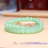 Green Jade Beaded Necklace Natural Charm Chalcedony Jewelry Men Women Gift