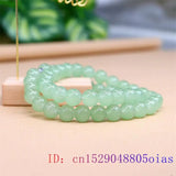 Green Jade Beaded Necklace Natural Charm Chalcedony Jewelry Men Women Gift