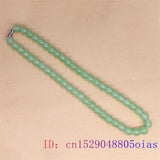 Green Jade Beaded Necklace Natural Charm Chalcedony Jewelry Men Women Gift
