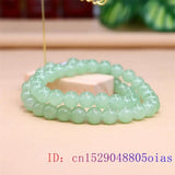 Green Jade Beaded Necklace Natural Charm Chalcedony Jewelry Men Women Gift