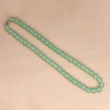 Green Jade Beaded Necklace Natural Charm Chalcedony Jewelry Men Women Gift