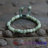 Green Jade Beads Bracelet Charm Natural Gemstone Hand knotting Amulet