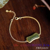 Green Jade Bracelet 925 Silver Chalcedony Gemstone Bangle