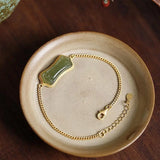 Green Jade Bracelet 925 Silver Chalcedony Gemstone Bangle