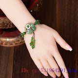 Green Jade Chalcedony Bangles 925 Silver Charms Talismans