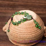 Green Jade Chalcedony Bangles 925 Silver Charms Talismans