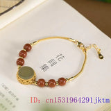 Green Jade Bracelet Chalcedony 925 Silver Vintage Natural Gemstone Bangle