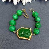 Green Jade Buddha Bracelet Charms Religious Jewelry