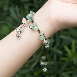 Green Jade Butterfly Bracelets Chalcedony Bangles Carved Chinese Jewelry