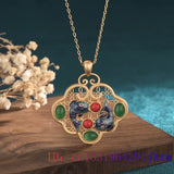 Green Jade Carp Pendant 925 Silver Chalcedony Necklace Chinese Talismans