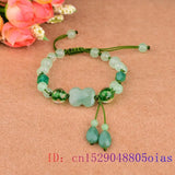 Green Jade Clover Bracelet Beads Man Talismans Jewelry