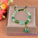 Green Jade Clover Bracelet Beads Man Talismans Jewelry