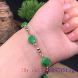 Green Jade Clover Bracelet 925 Silver Jewelry