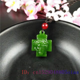 Green Jade Cross Necklace Pendant Jesus Vintage Women Chinese Jadeite Jewelry