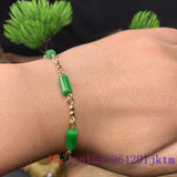 Green Jade Cylinder Bracelets for Women Emerald Chinese Gift Jewelry Bangle