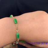 Green Jade Cylinder Bracelets for Women Emerald Chinese Gift Jewelry Bangle