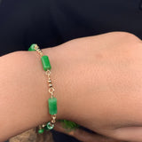 Green Jade Cylinder Bracelets for Women Emerald Chinese Gift Jewelry Bangle