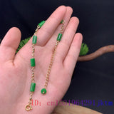 Green Jade Cylinder Bracelets for Women Emerald Chinese Gift Jewelry Bangle