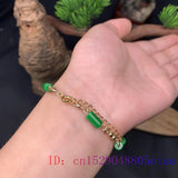 Green Jade Cylinder Bracelet Women Gemstone Chinese Bead Natural Jadeite Jewelry
