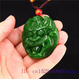 Green Jade Demon Pendant Amulet Necklace Jewelry Charm Carved