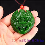 Green Jade Demon Pendant Amulet Necklace Jewelry Charm Carved