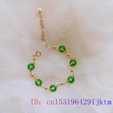 Green Jade Donut Bracelets 925 Silver Man Carved Jewelry