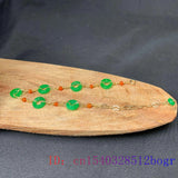 Green Jade Donut Bracelet Women 925 Silver