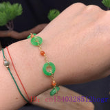 Green Jade Donut Bracelet Women 925 Silver