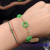 Green Jade Donut Bracelets for Women 925 Silver Gemstone