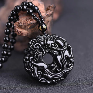 Green Jade Dragon Jade Pixiu Pendant Crystal Necklace Chinese Hand-Carved