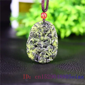 Green Jade Dragon Pendant Gemstone Jewelry Gift Necklace Women
