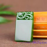 Green Jade Dragon Pendant Amulet Necklace Lucky Men Women